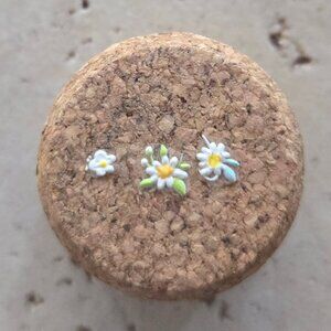 Brand New Hand Crafted Magnet Created from Champagne Cork Featuring Flowers